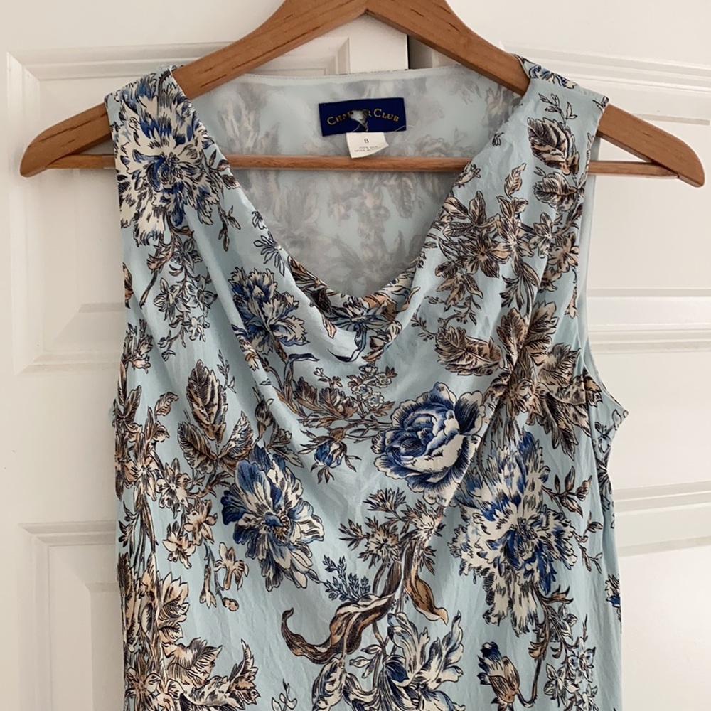 Vintage Silk Blue Floral Dress Charter Club